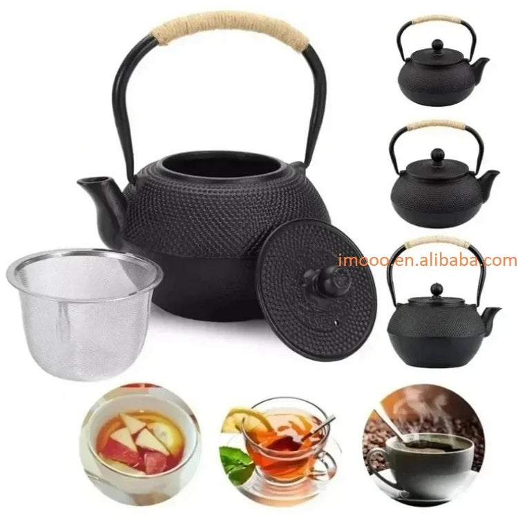Factory Price 3L Iron Teapot 1.8L Boiling Water Teapot 1.2L Kettle 0.9 Liter Kitchen Teaware 0.6L 0.3L Cast Iron Tea Pot