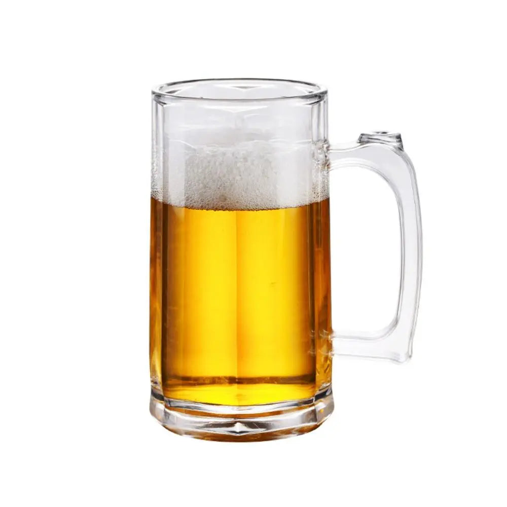 Clear Beer Mug Plastic Unbreakable Breakfast Milk Coffee Juice Water Cup Barware Drinkware for Home Party Bar KTV Beer Mug 맥주잔