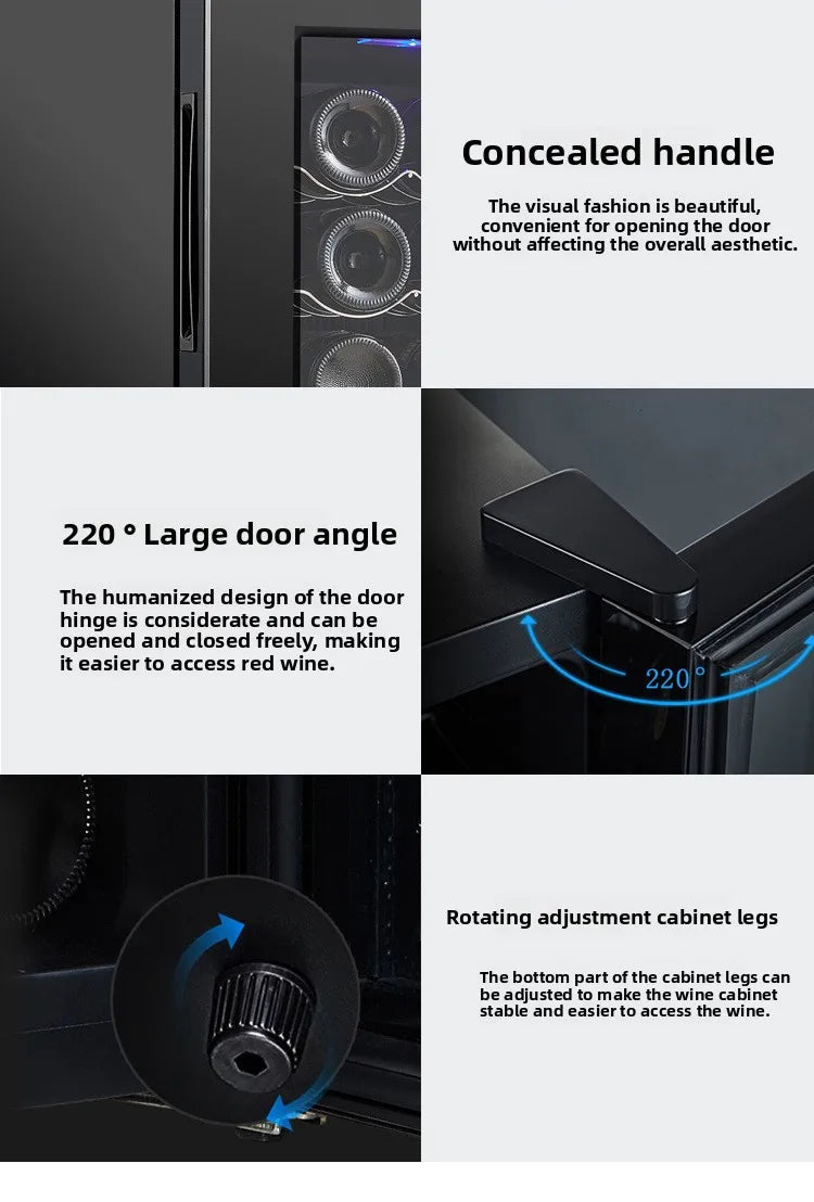 18 Bottle Wine Cooler Refrigerator , Quiet Freestanding Wine Fridge for Home/Office, 12℃-18℃ Adjustable Temperature,Glass Door