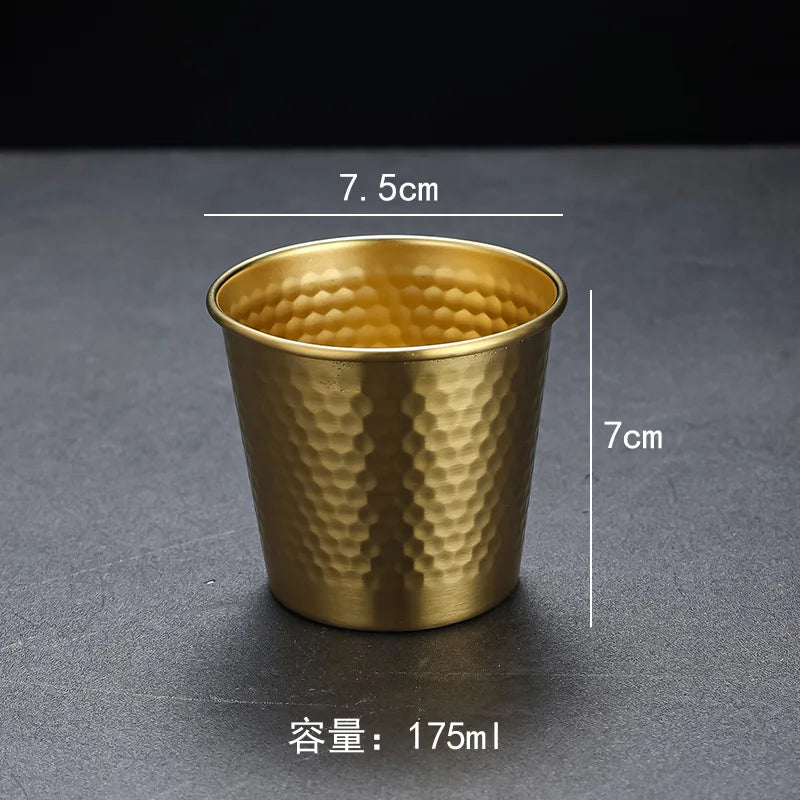 Single-layer Stainless Steel Beer Mugs 500ml Diamond Pattern Water Cup Korea Anti Fall Bar Restaurant Tumbler Drinking Set