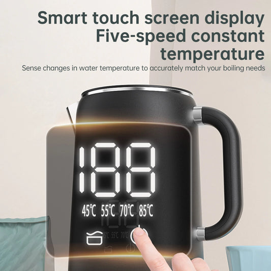 1.7L Electric Kettle Large Capacity Thermostatic Kettle Automatic Heat Preservation Teapot 304 Stainless Steel Liner Health Pot