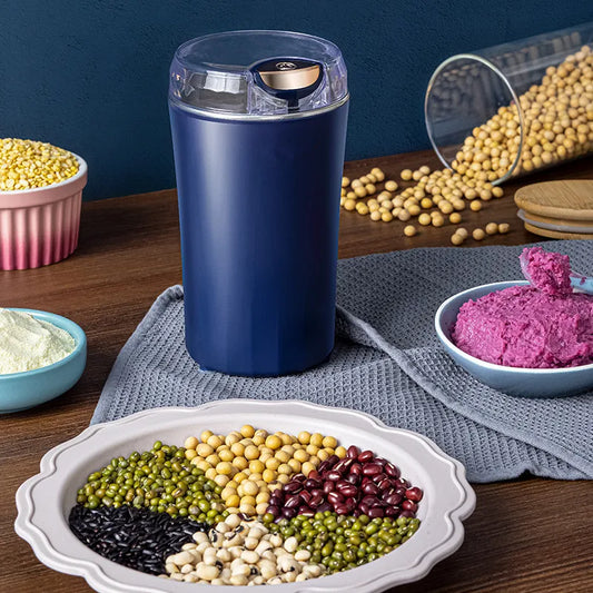 2025 New Portable Coffee Grinder Household Small Grain Grinder 8 Knife Stainless Steel Nut Bean Grain Grinding Mixer
