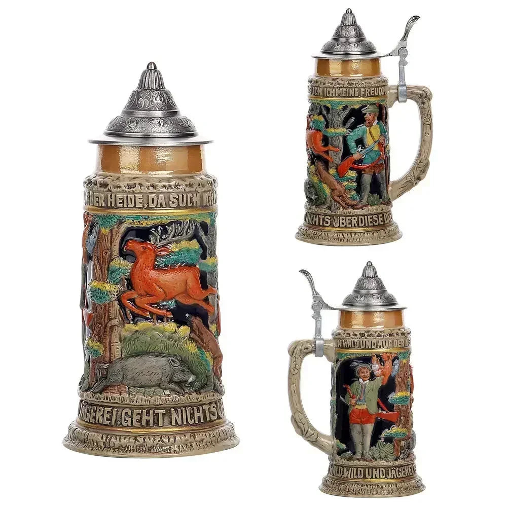 600ml Beer Mugs Big Capacity Germany Geographical Sign Classical Beer Mug 3D & Resin Steel Stainless Tankard Cup Best Fans Gift