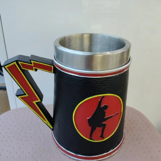 600ml Band Theme Rock Style Music Beer Mugs Resin Stainless Steel Stein Tankard Coffee Mug Whiskey Cup Gift Bar Decoration