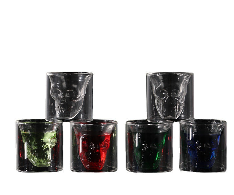 Export double heat resistant glass Korean thick skull head vacuum glass beer cups