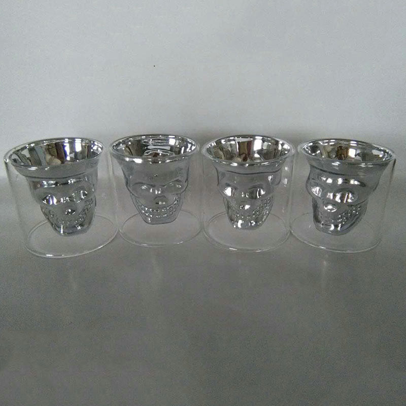 Export double heat resistant glass Korean thick skull head vacuum glass beer cups