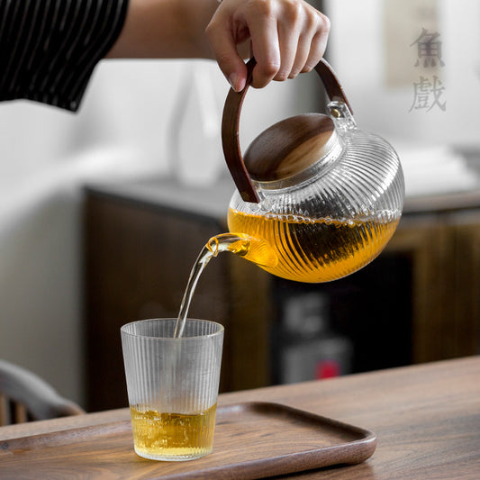 Hammer-patterned glass kettle for household use, thickened, high-temperature resistant, heating, electric ceramic stove kettle, single kettle open flame kettle