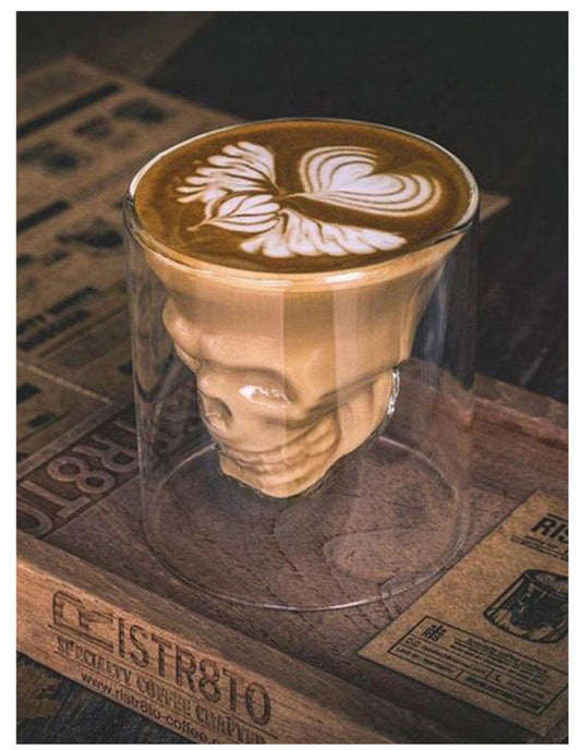 Export double heat resistant glass Korean thick skull head vacuum glass beer cups