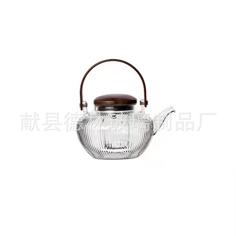 Hammer-patterned glass kettle for household use, thickened, high-temperature resistant, heating, electric ceramic stove kettle, single kettle open flame kettle