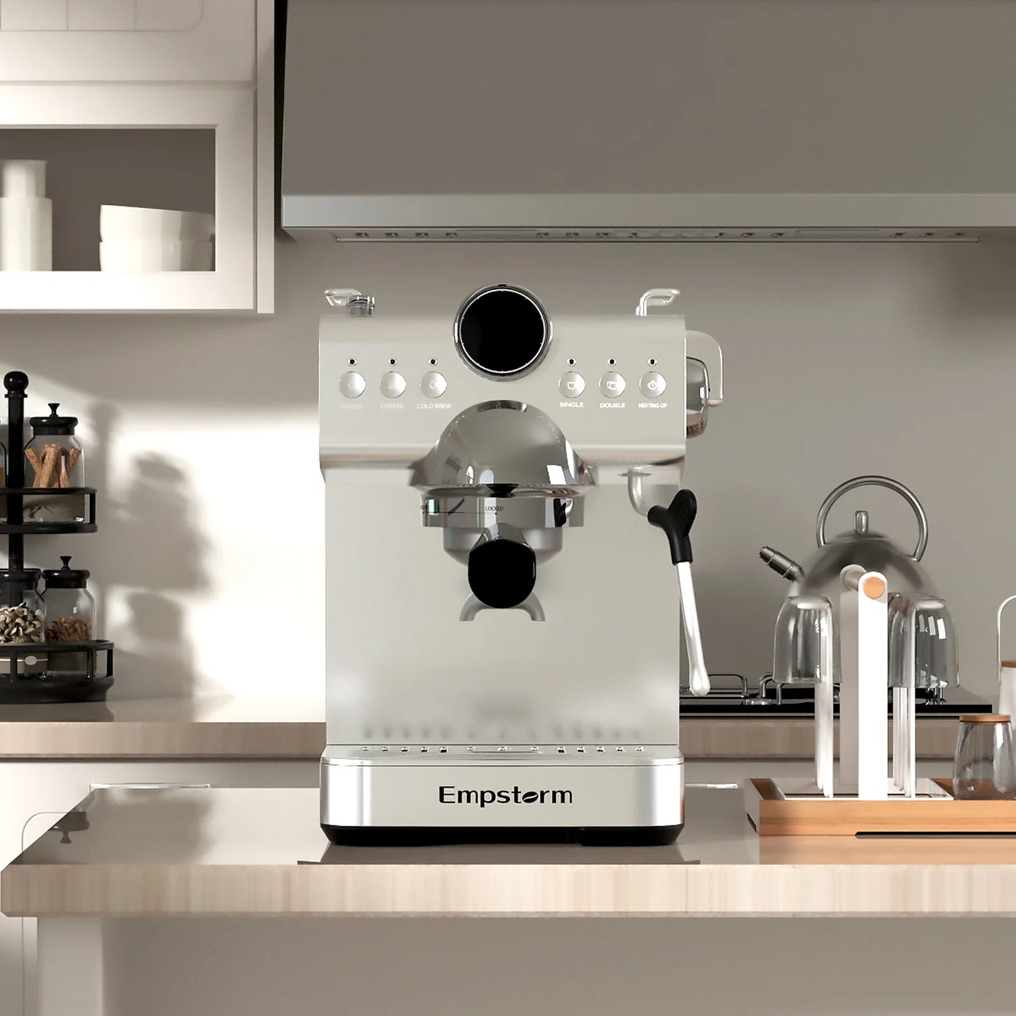 Empstorm CB1 3-in-1 Coffee Maker for Latte Cappuccino & Espresso  with Cold Brew Function