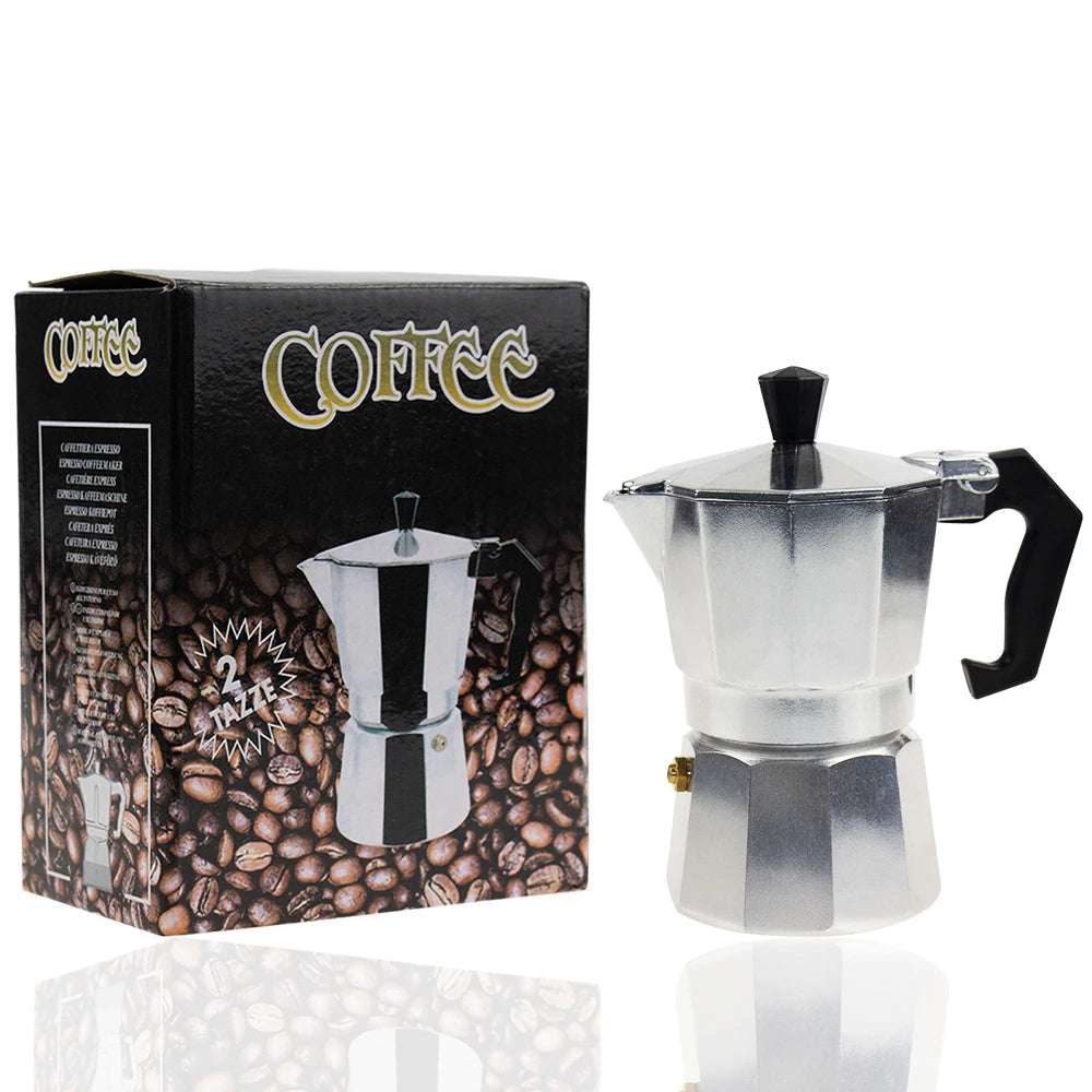 Moka Pot Italian Coffee Machine Espresso Aluminum Geyser Coffee Maker Kettle Latte Stove Classic Coffeeware Barista Accessories