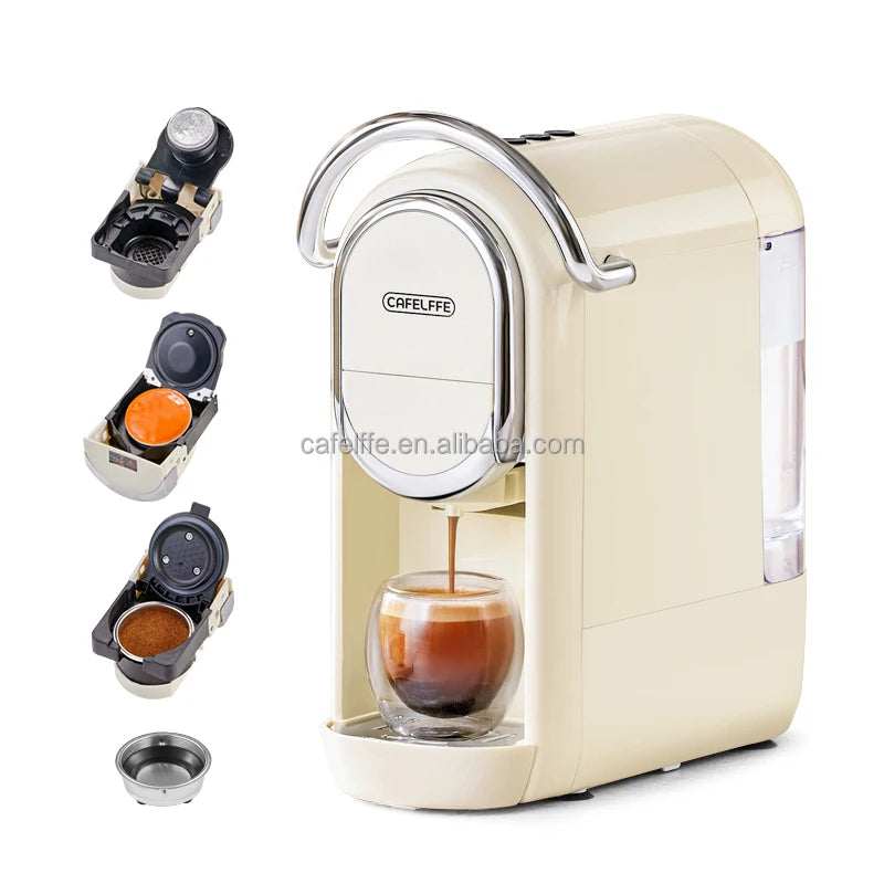Creamy White 3-in-1 Electric NES/Dolce Gusto/Cold Hot Coffee Maker Semi-Automatic Capsule Cappuccino Espresso for RV Hotels