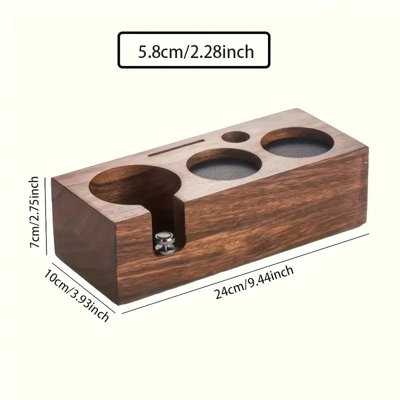 Eco-Friendly Custom Wood Espresso Accessories Station for Coffee Tea Tools Includes Distribution Tools Wooden Holder Tea Tamper