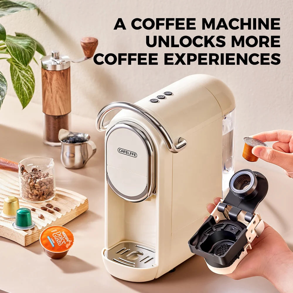 Creamy White 3-in-1 Electric NES/Dolce Gusto/Cold Hot Coffee Maker Semi-Automatic Capsule Cappuccino Espresso for RV Hotels