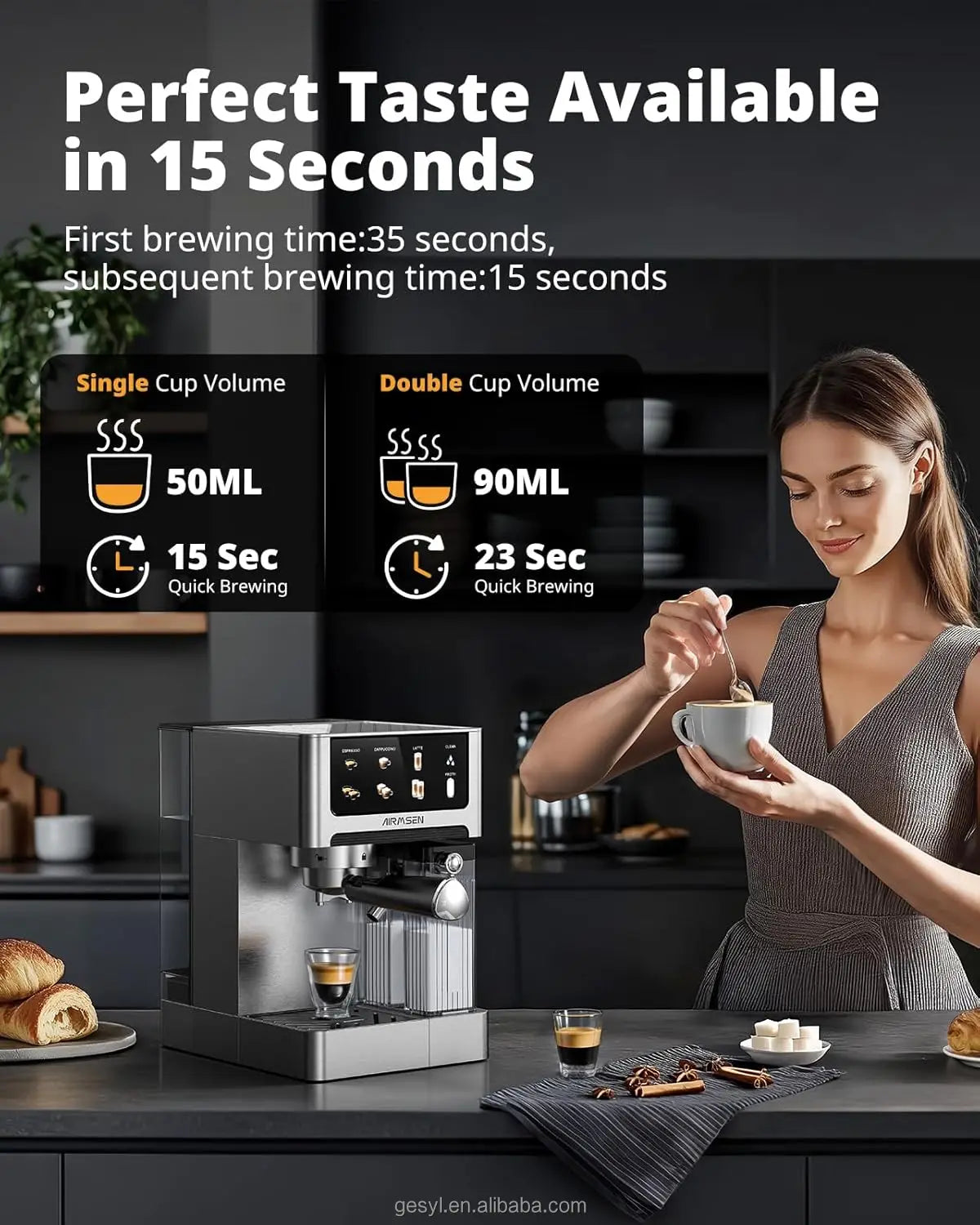 [B] Home Automatic Coffee Espresso Maker-BCM2308