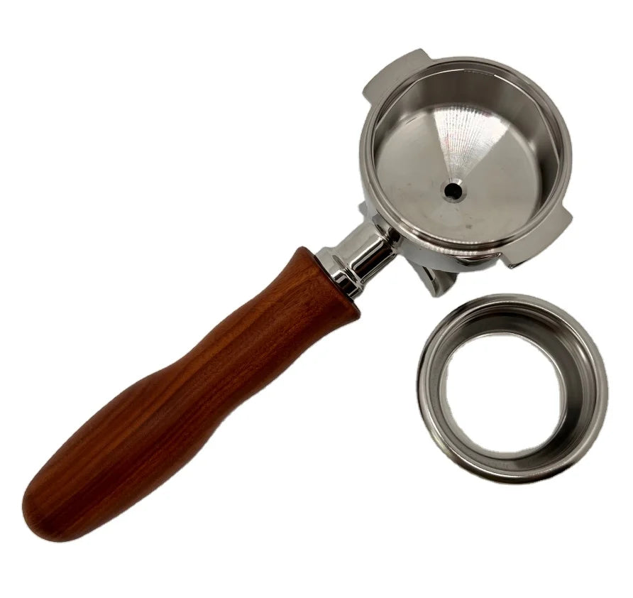 Eco-Friendly Stainless Steel Espresso 2 Spout Double E61 Portafilter 58 MM Square Coffee Portafilter