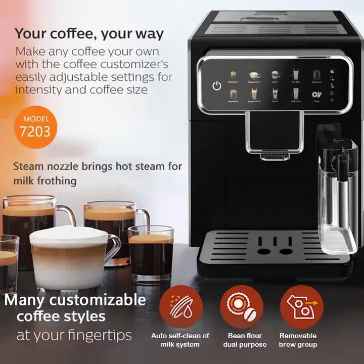 Stainless Steel Espresso & Cappuccino Latte Coffee Maker French Language for Home Hotel Car & Outdoor Use