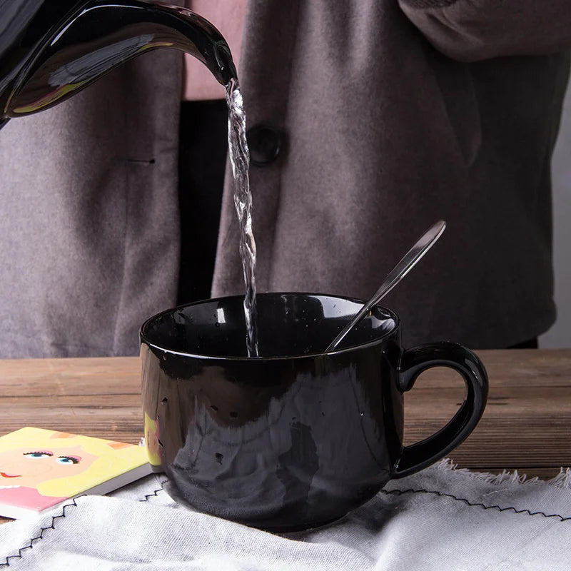 Large Capacity 700ml Ceramic Coffee Mug Breakfast Oatmeal Milk Tea Cup Instant Noodles Bowl Novelty Gifts Best For Your Friends