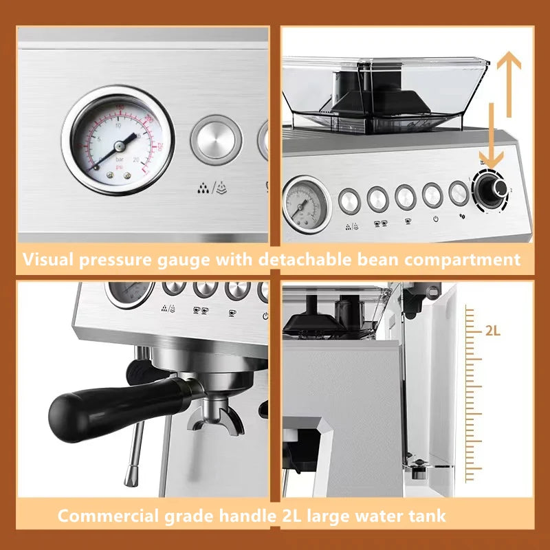 Espresso and Steaming Coffee Maker Maquinas De Cafe Lever Expreso Machine Maker