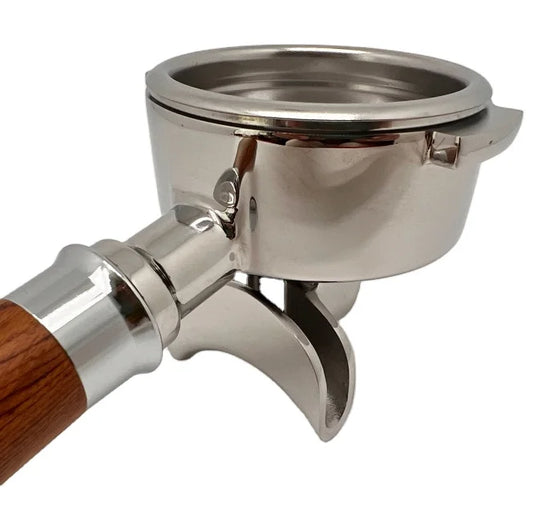 Eco-Friendly Stainless Steel Espresso 2 Spout Double E61 Portafilter 58 MM Square Coffee Portafilter