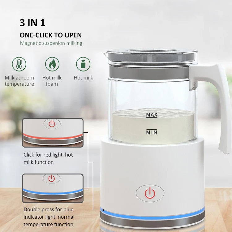 Portable Automatic Espresso and Capachino Jug Electric Coffee Tea Foam Maker with Filter Kitchen Coffee Milk Warmer Frother
