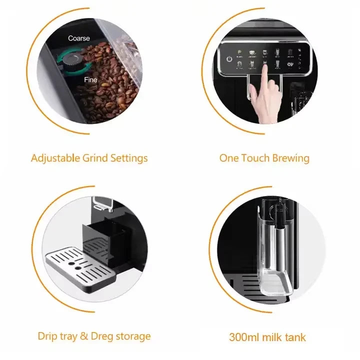 Stainless Steel Espresso & Cappuccino Latte Coffee Maker French Language for Home Hotel Car & Outdoor Use