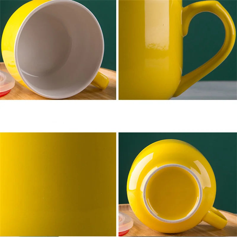 Large Capacity 700ml Ceramic Coffee Mug Breakfast Oatmeal Milk Tea Cup Instant Noodles Bowl Novelty Gifts Best For Your Friends