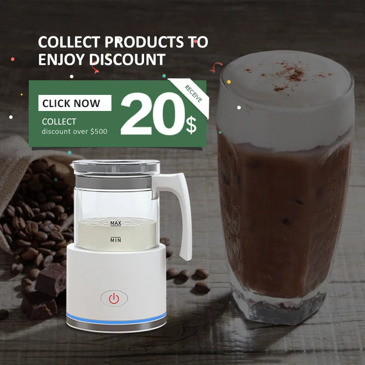 Portable Automatic Espresso and Capachino Jug Electric Coffee Tea Foam Maker with Filter Kitchen Coffee Milk Warmer Frother