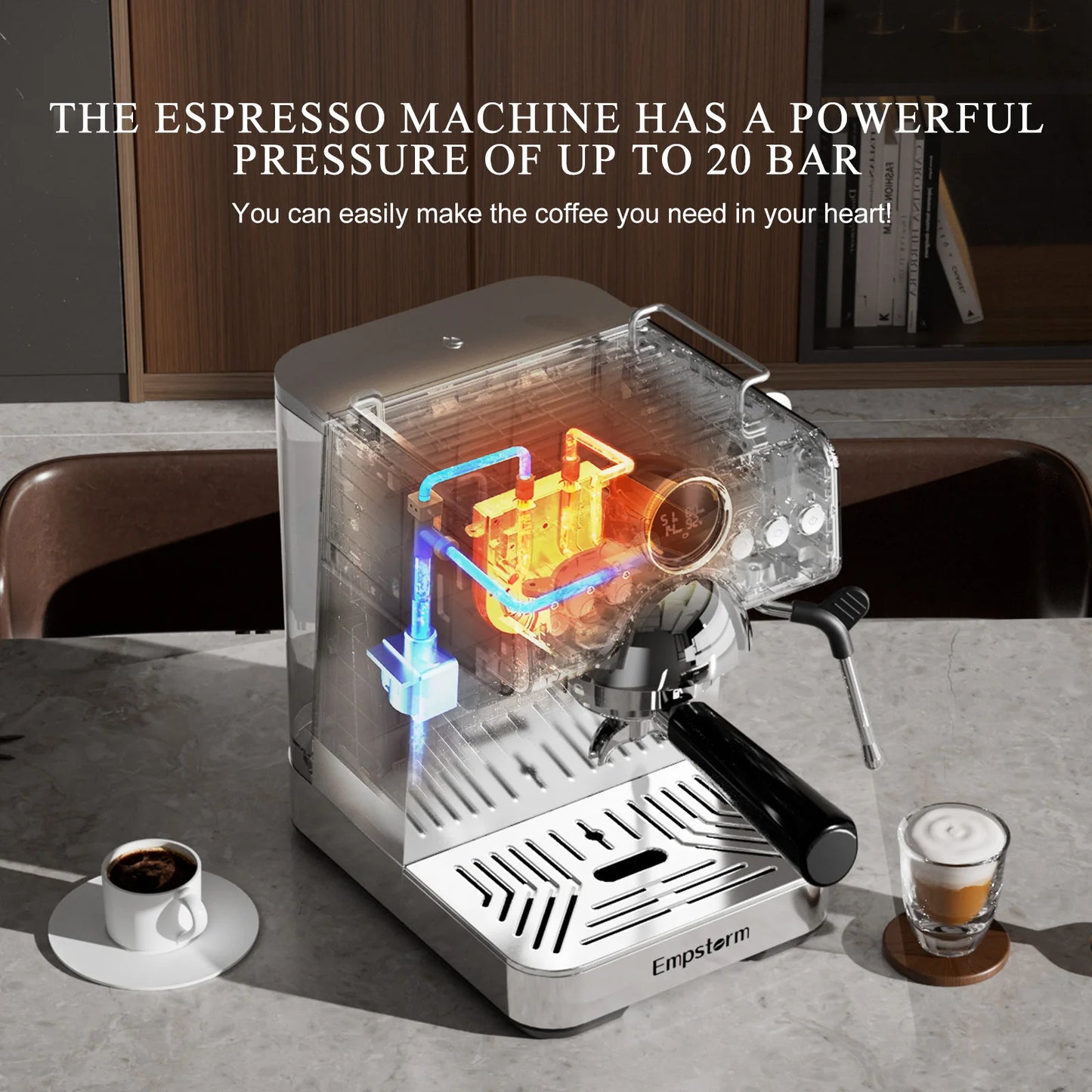 For Empstorm Portable Aluminum Housing Semi-Automatic Espresso & Cold Brew Coffee Machine for Hotel Use