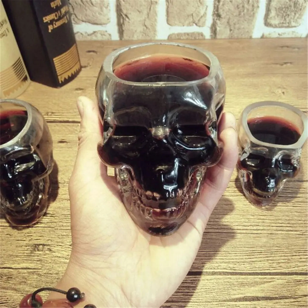 Transparent Skull Glass Wine Decanter Set Whiskey Skull Shot GlassesSkeleton Wine Glass For Bar Family Halloween Decoration Mug