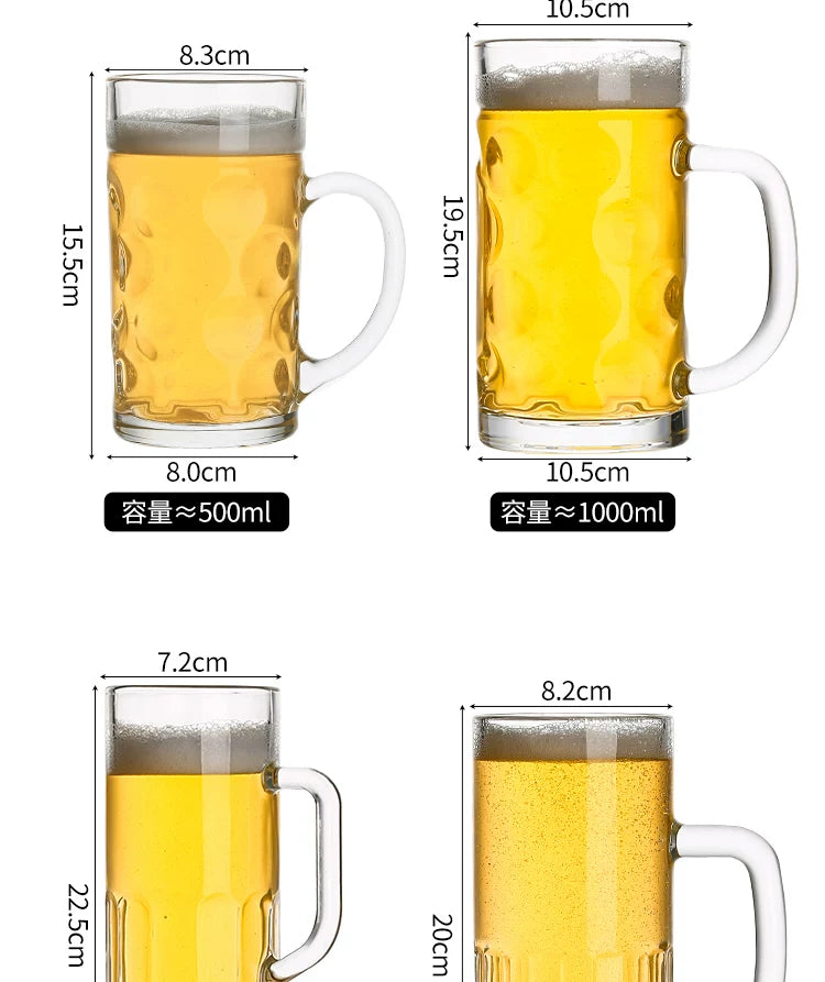 Draft Beer Mugs 600ml Japanese Coffee Mug Large Capacity Glass Cup