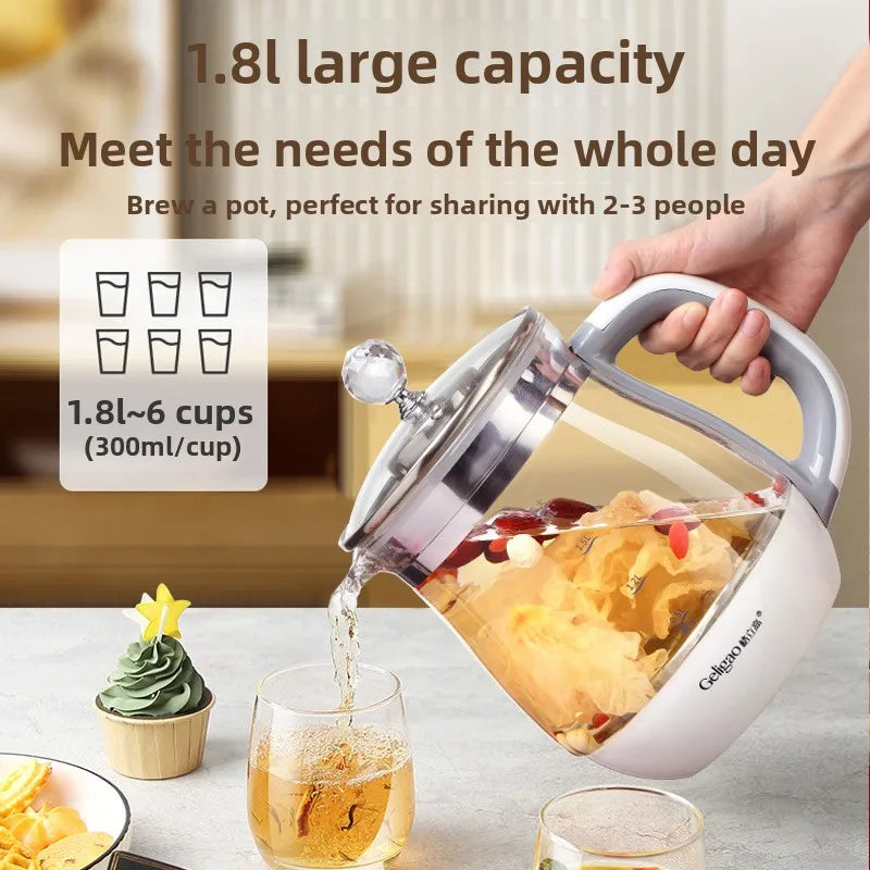 220V Geligao Automatic Double Boiler Health Kettle Thick Glass Multi Function Electric Tea Maker