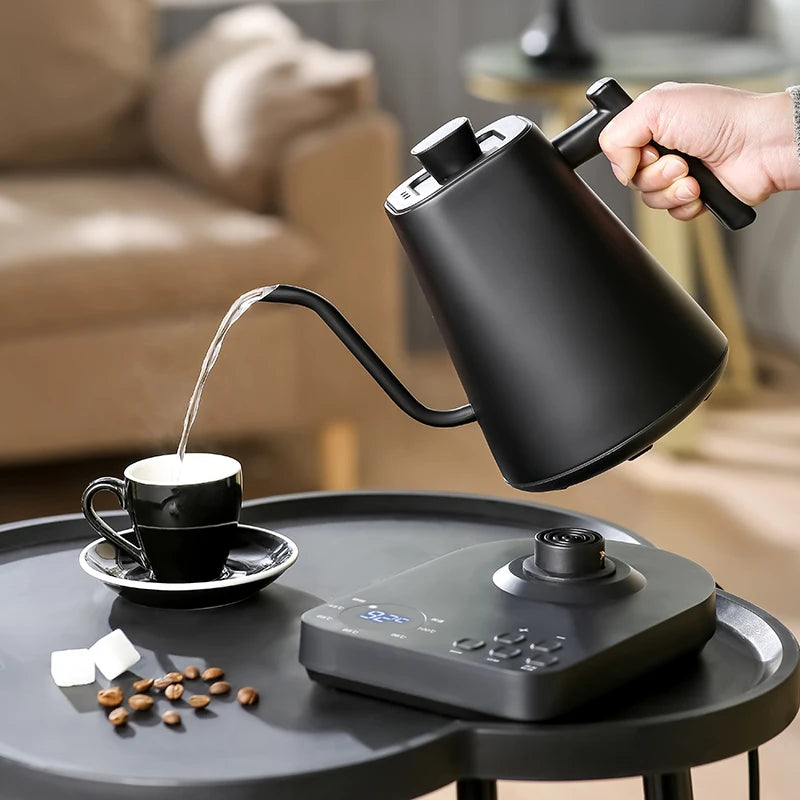 Electric Gooseneck Kettle 1000ML  Hand Brew Coffee Tea 1200W Pot Smart Teapot Temperature Control Pot Rapid Heating Kettle 220v
