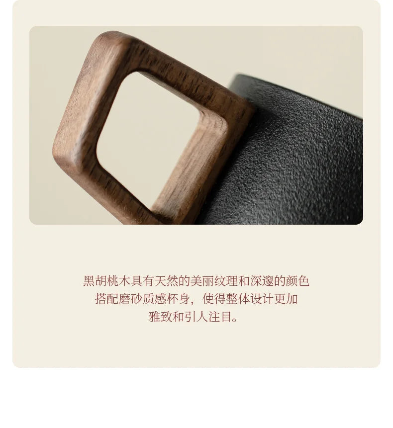 Coffee Cup Solid Wood Coaster Set Ceramic High-grade Exquisite Household Drinking Mug Milk Cup
