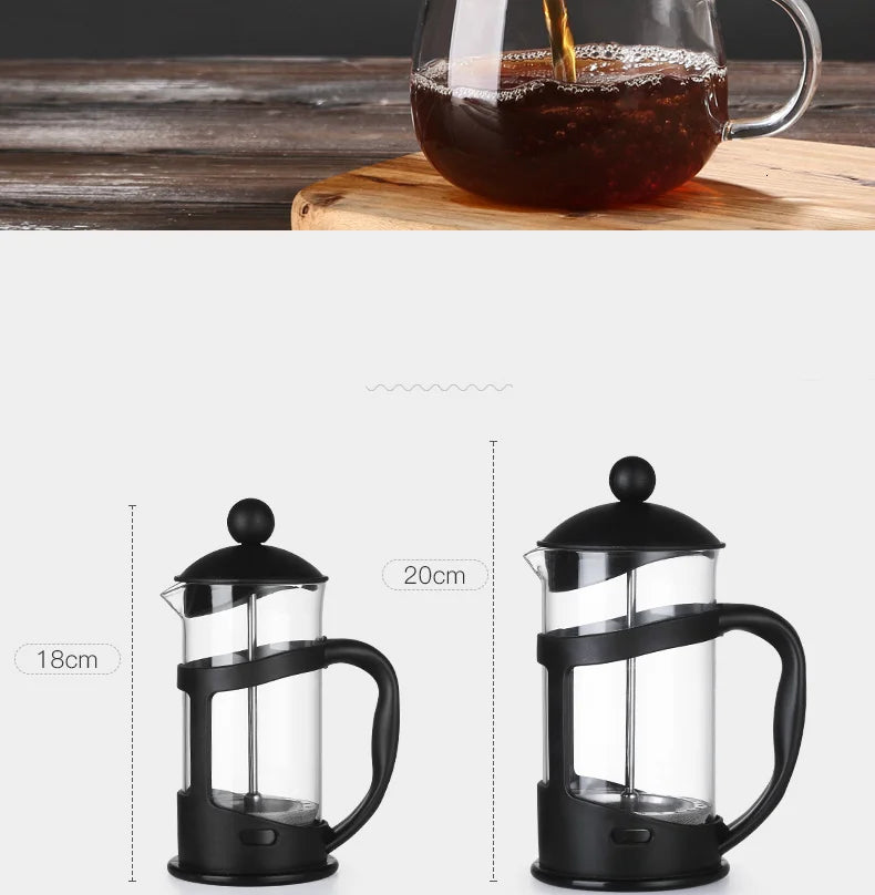 High-capacity 1L Share Coffee French Press Coffe Filter Coffee House Home Office Cafe Barista Tool Coffeepot Cold Brew Tea Maker