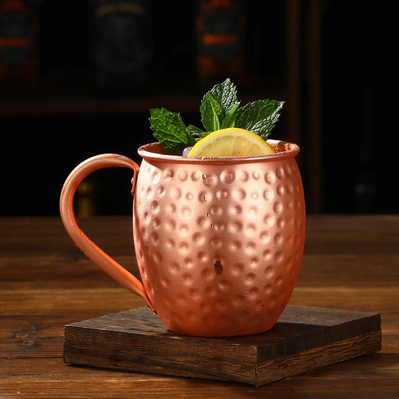 400ml 13.3oz 100% Copper Moscow Mule Mug Durable Coppery Beer Mugs Coffee Mug Milk Cup Pure Copper Cup Drinkware