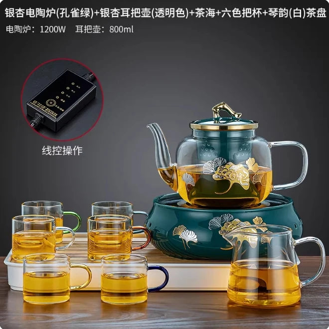220V Electric ceramic tea pot glass tea pot water kettle tea brewing pot new small ceramic tea burner