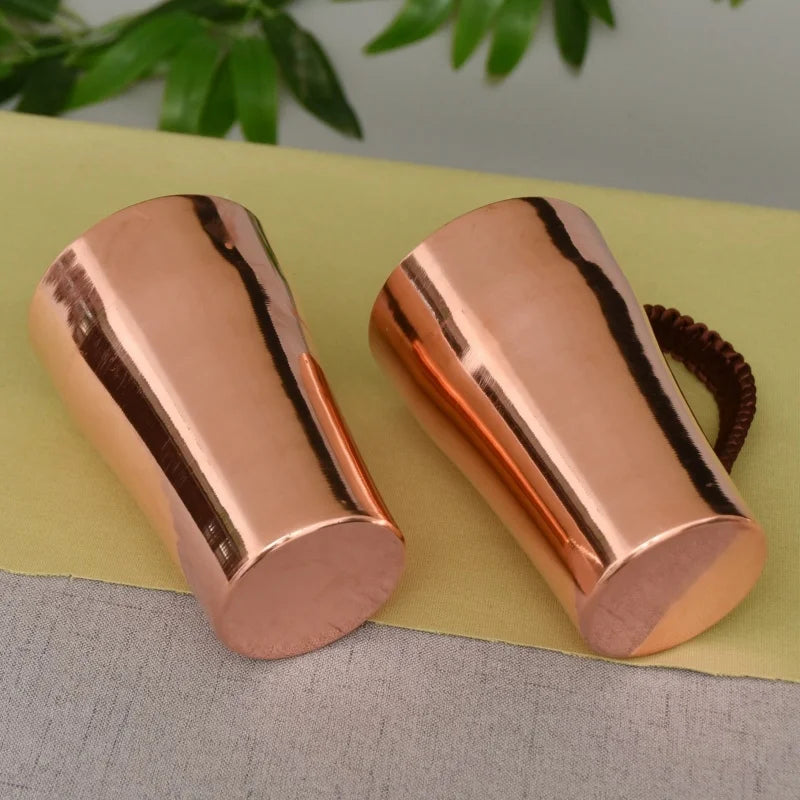 Handcrafted Pure Copper Beer Milk Mug Weave Handle Thickened Water Moscow Mule 400 ml Cup Dessert Cafe Drinkware Couple Gifts
