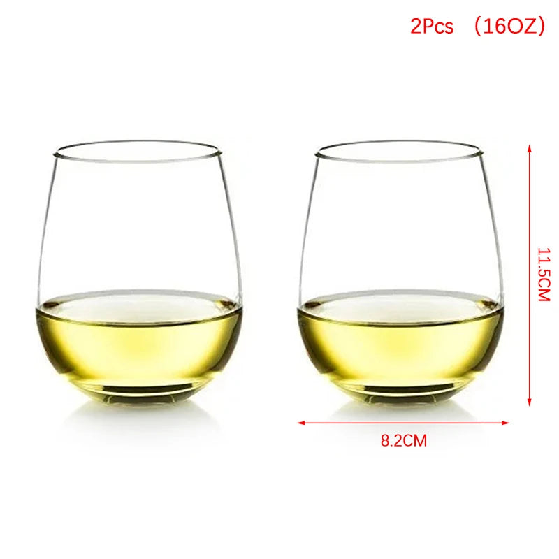 2/4Pcs Shatterproof Plastic Wine Glass 360/480ML Reusable Transparent Unbreakable PET Glasses Fruit Juice Beer Cups【Homeclub】