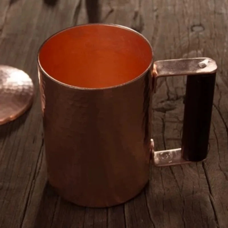 Vintage Copper Coffee Mug Handmade Moscow Mule Portable 450ml Tea Mug Drinkware for Hot and Cold Water Cup Kitchen Restaurant
