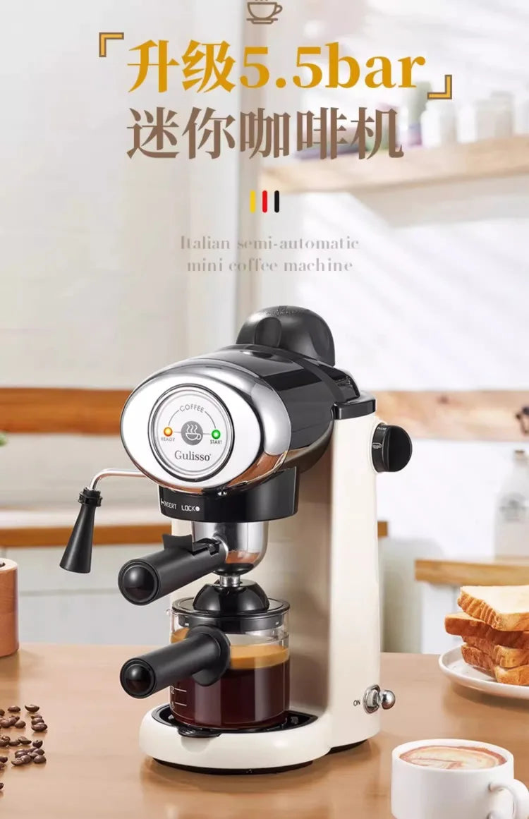 220V German Italian Semi Auto Espresso Coffee Machine Compact Home Office Mini American Brewer All in One BC