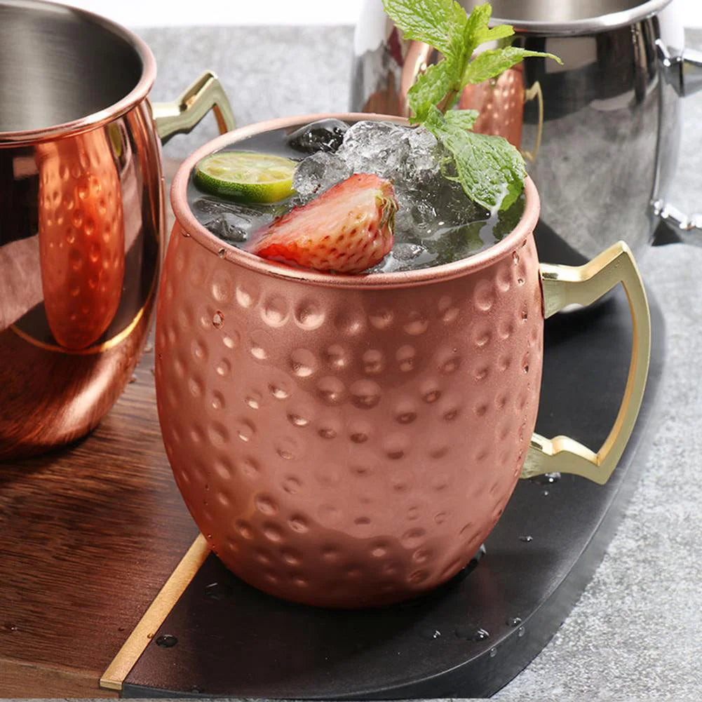 1-6PCS Stainless Steel Moscow Mule Mugs 500ML Beer Cups Cocktail Wine Juice Drink Cup Coffee Mugs Bar Champagne Party Drinkware