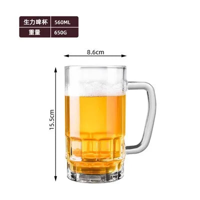 Draft Beer Mugs 600ml Japanese Coffee Mug Large Capacity Glass Cup
