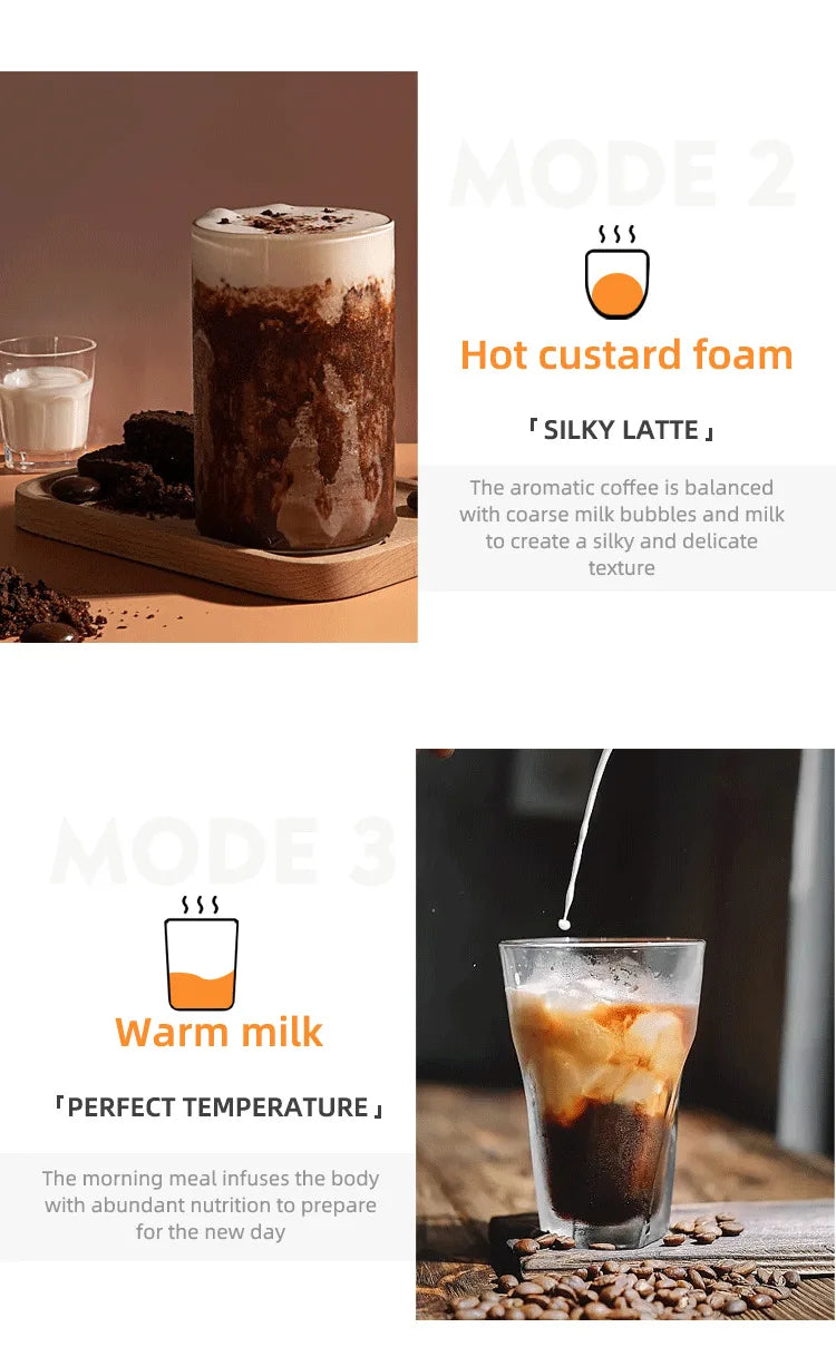 110V/220V Electric Milk Frother 4 In 1 Auto Mixer for Coffee Milk Foamer Machine Foldable handle Milk Heating Steamer Foamer