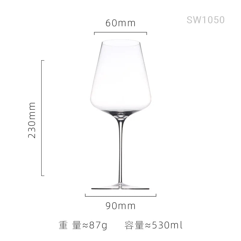 Ultra Thin Crystal Glass Goblet Sensory Oot-bellied Red Wine Glass Home Fine Stick Wine Burgundy Glass