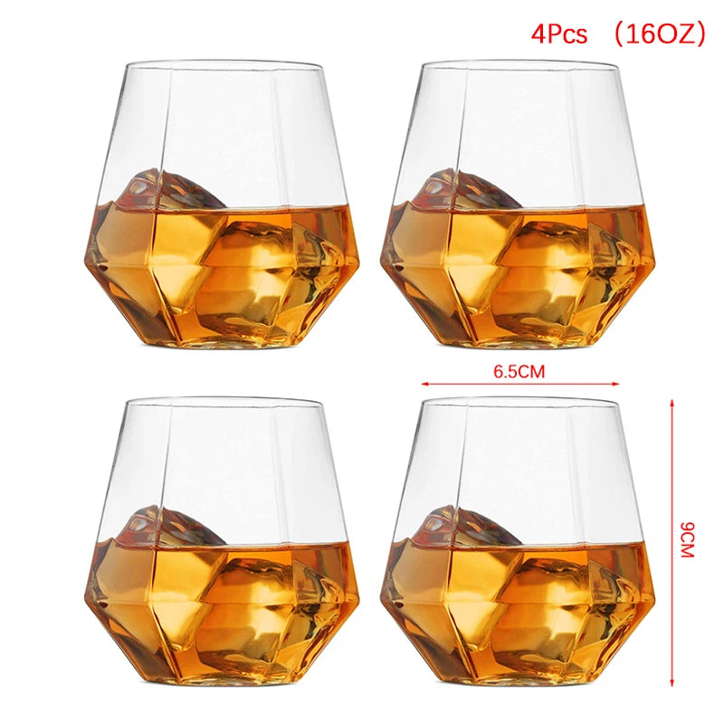 2/4Pcs Shatterproof Plastic Wine Glass 360/480ML Reusable Transparent Unbreakable PET Glasses Fruit Juice Beer Cups【Homeclub】