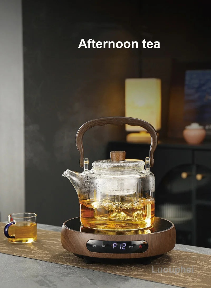 1500W Electric Ceramic Stove Smart Tea Stove Boiling Water Heater 8 Gear Heating Stove Office Timing Tea Maker Auto Keep Warm