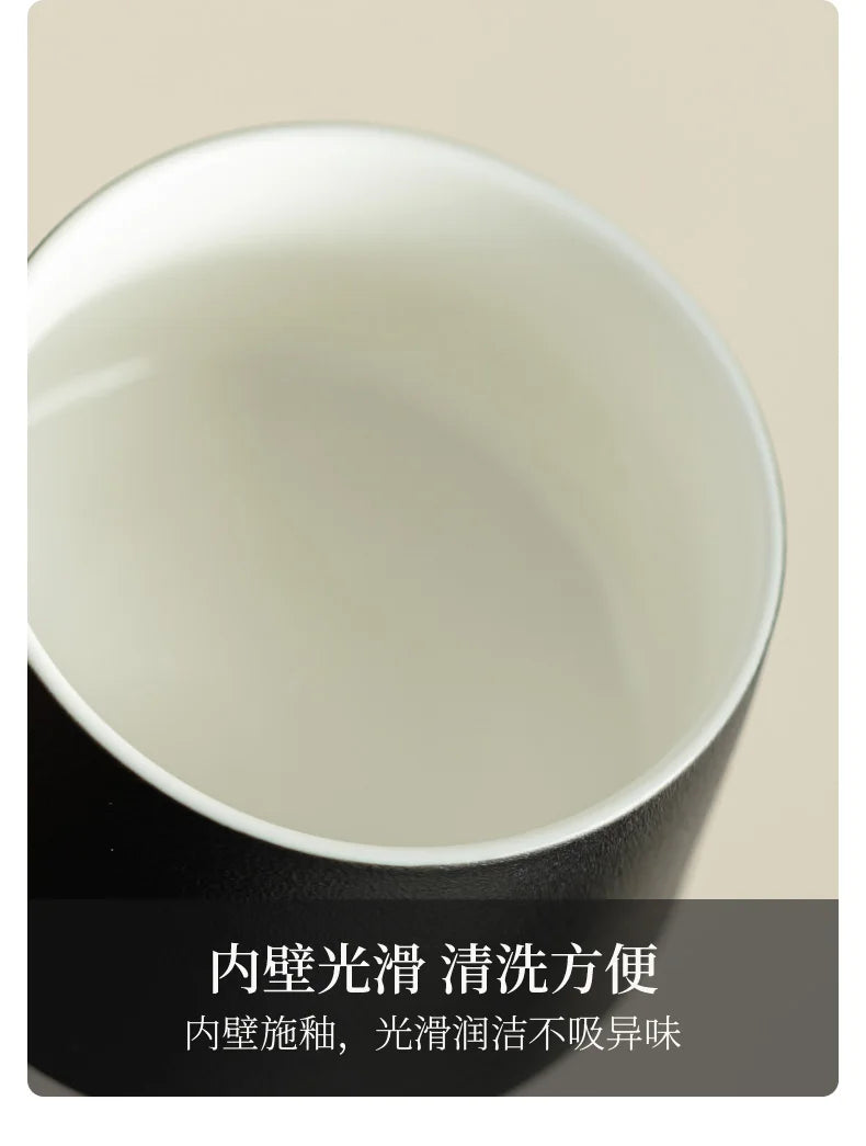 Coffee Cup Solid Wood Coaster Set Ceramic High-grade Exquisite Household Drinking Mug Milk Cup