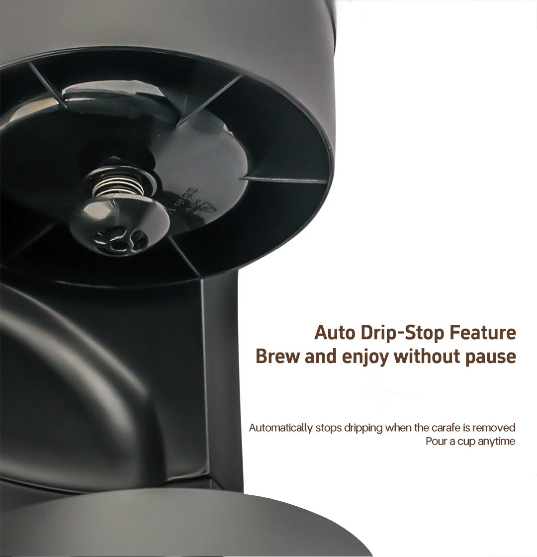 Drip Coffee Maker - Automatic Home Coffee Machine with Keep-Warm Function for American Coffee & Tea Brewing in Office