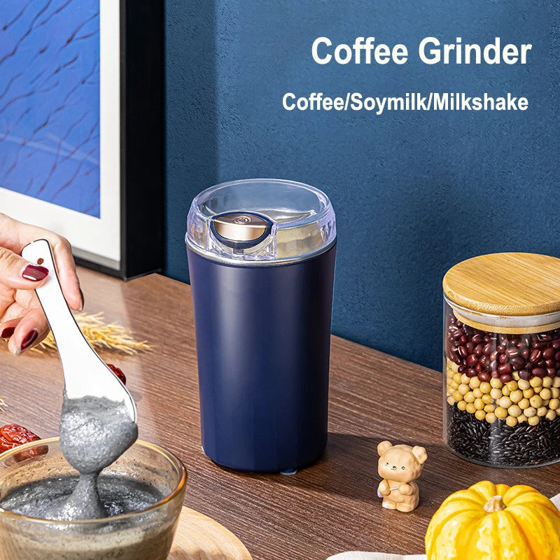 2025 New Portable Coffee Grinder Household Small Grain Grinder 8 Knife Stainless Steel Nut Bean Grain Grinding Mixer